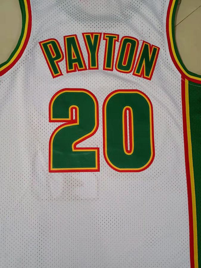 SuperSonics #20 White Retro Jersey
