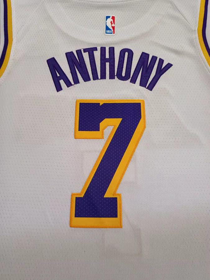 Lakers #7 Carmelo Anthony White Nike Jersey