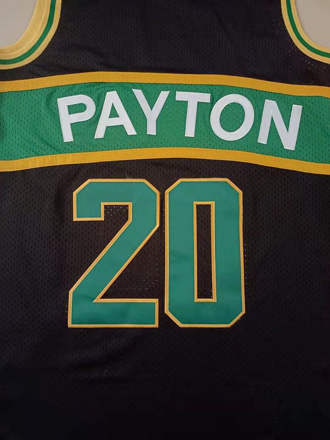 SuperSonics #20 Black Retro Jersey