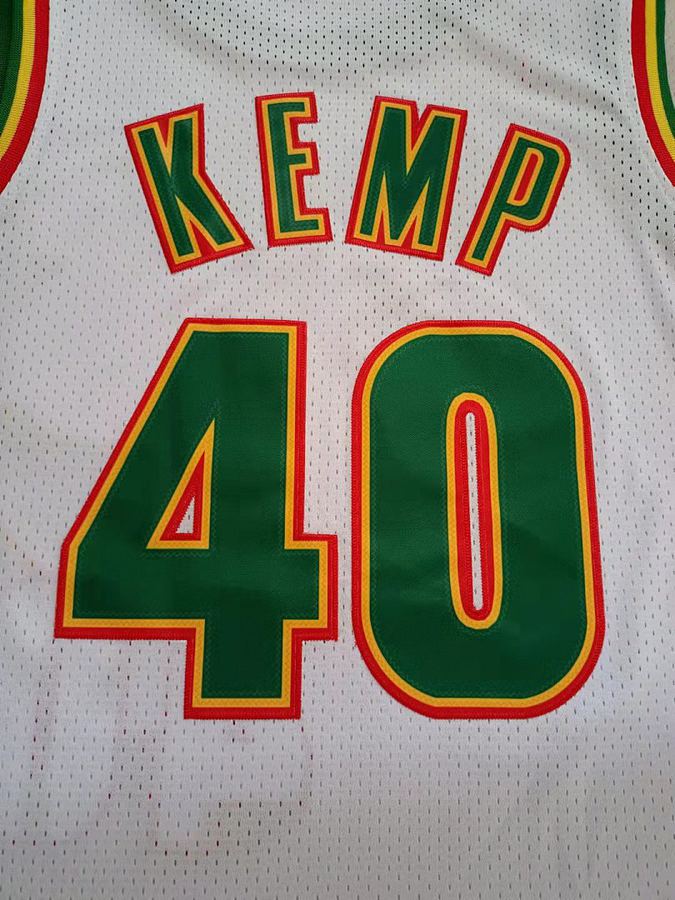 SuperSonics #40 White Retro Jersey