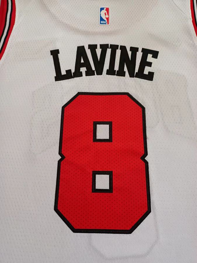 Bulls #8 White Nike Jersey