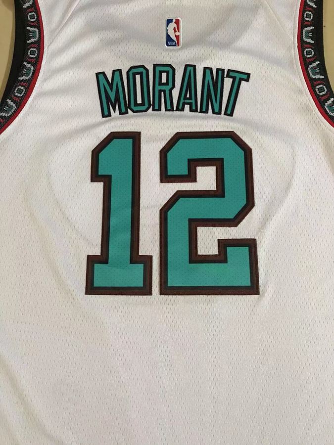 Grizzlies #12 Ja Morant White Nike Jersey