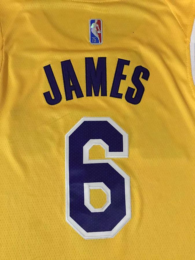 Lakers #6 LeBron James 75th Anniversary Nike Jersey