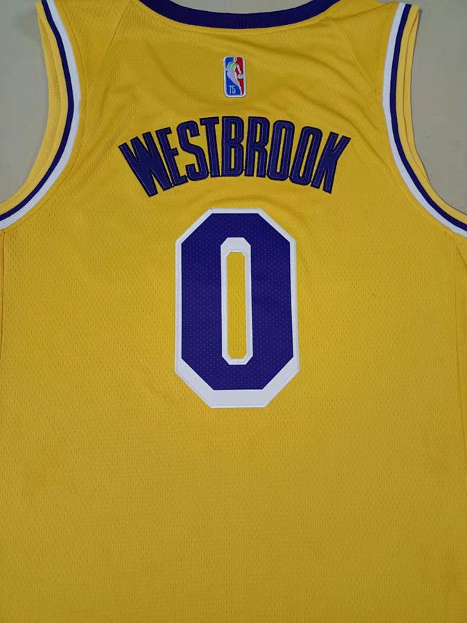 Lakers #0 Yellow 75th Anniversary Nike Jersey