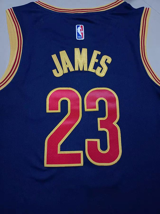 Cavaliers #23 LeBron James Navy Blue Retro Jersey