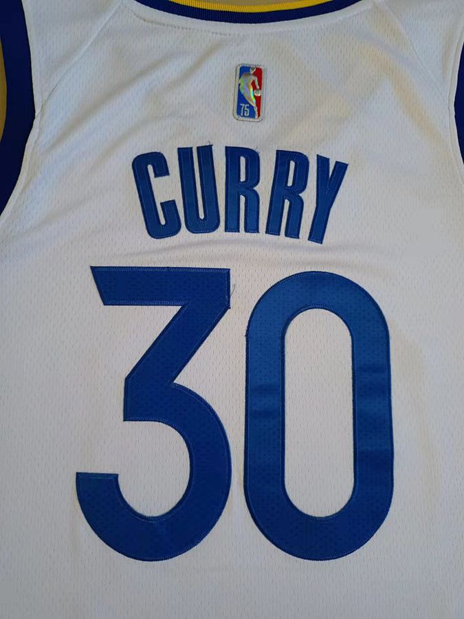 Warriors #30 Stephen Curry White Diamond Nike Jersey