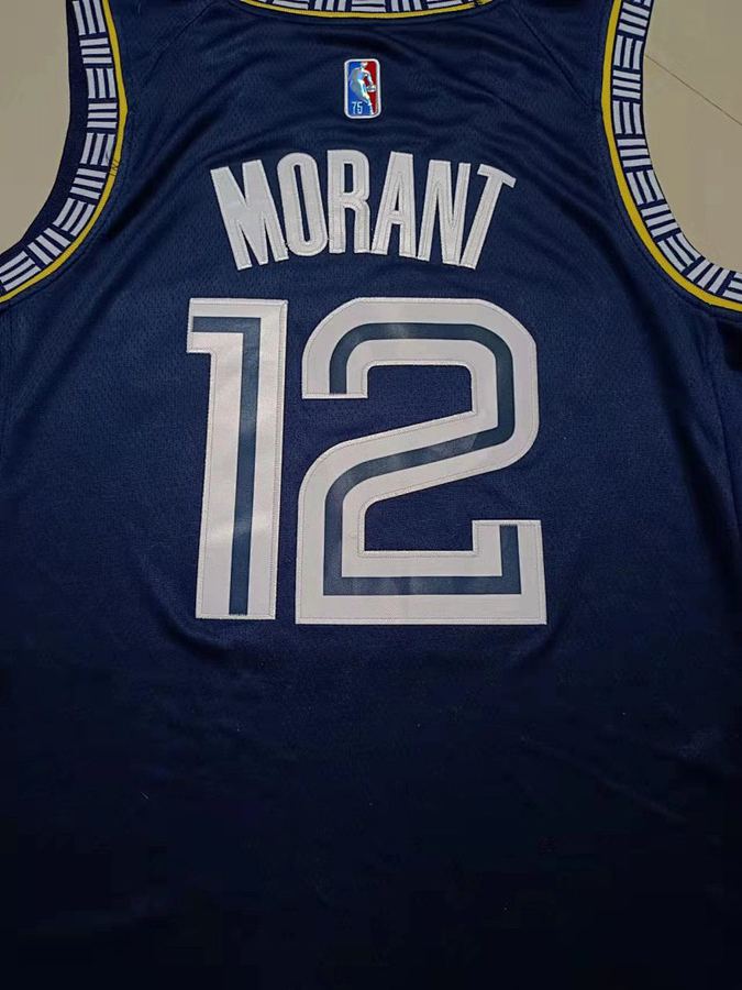 Grizzlies #12 Ja Morant Navy Blue Nike Jersey