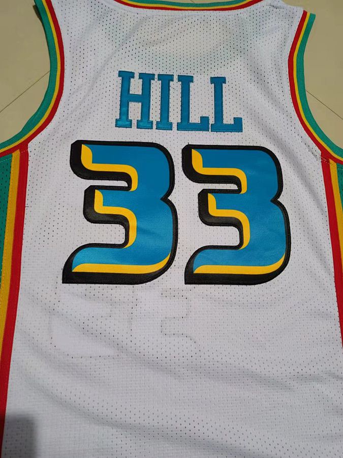 Pistons #33 White Retro Jersey