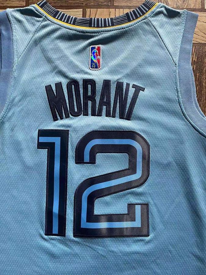 Grizzlies #12 Michael Jordan Blue 75th Anniversary Jersey