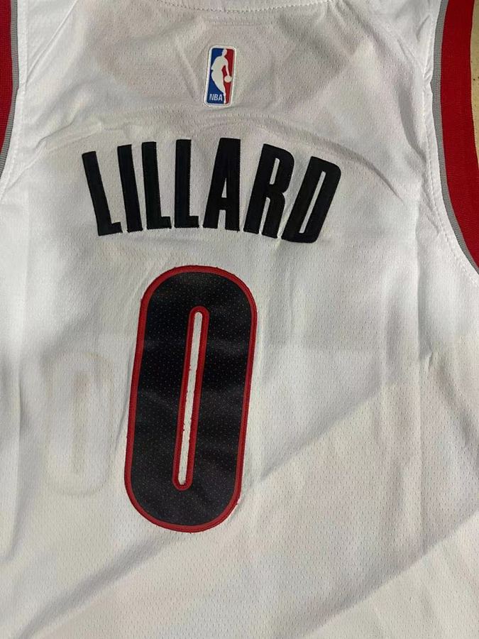 Trail Blazers #0 Damian Lillard White City Edition Nike Jersey