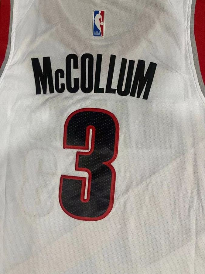 Trail Blazers #3 White Nike Jersey