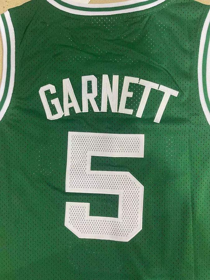 Celtics #5 Kevin Garnett Green Retro Jersey