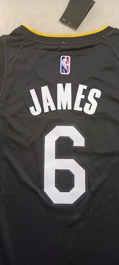 Lakers #6 LeBron James Black Diamond Nike Jersey