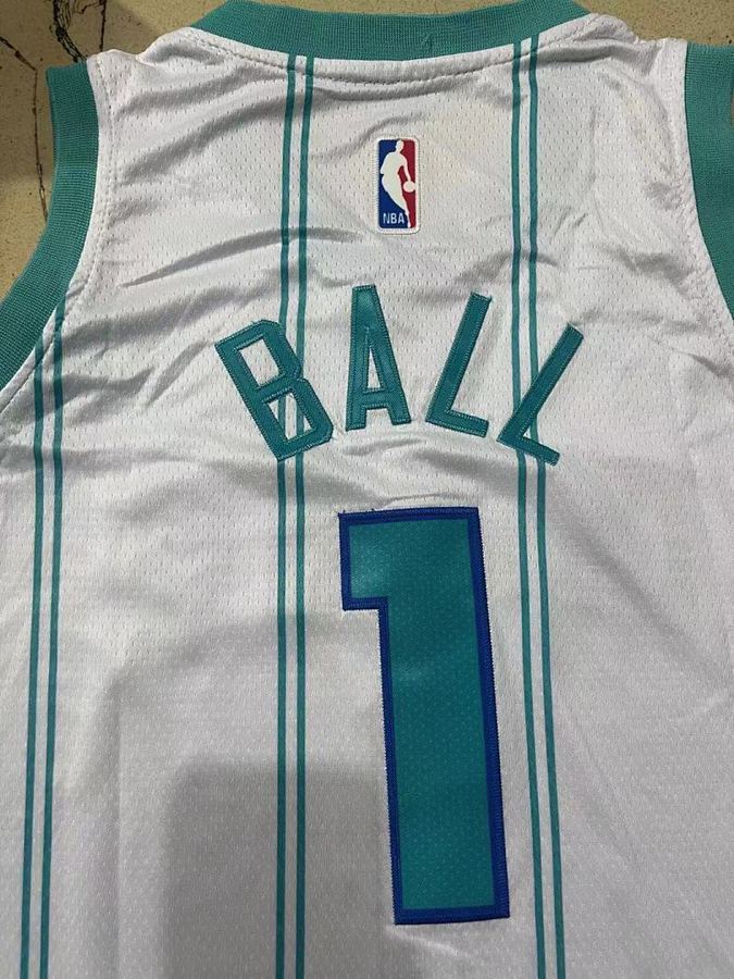 Hornets #1 Michael Jordan White Jersey