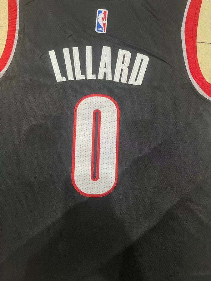 Trail Blazers #0 Damian Lillard Black Nike Jersey