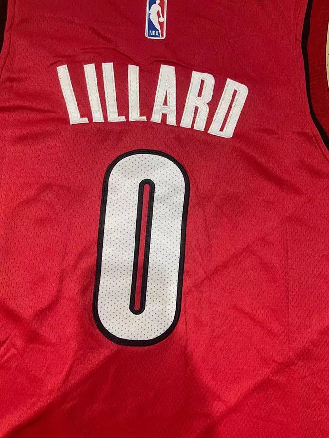 Trail Blazers #0 Damian Lillard Red Nike Jersey