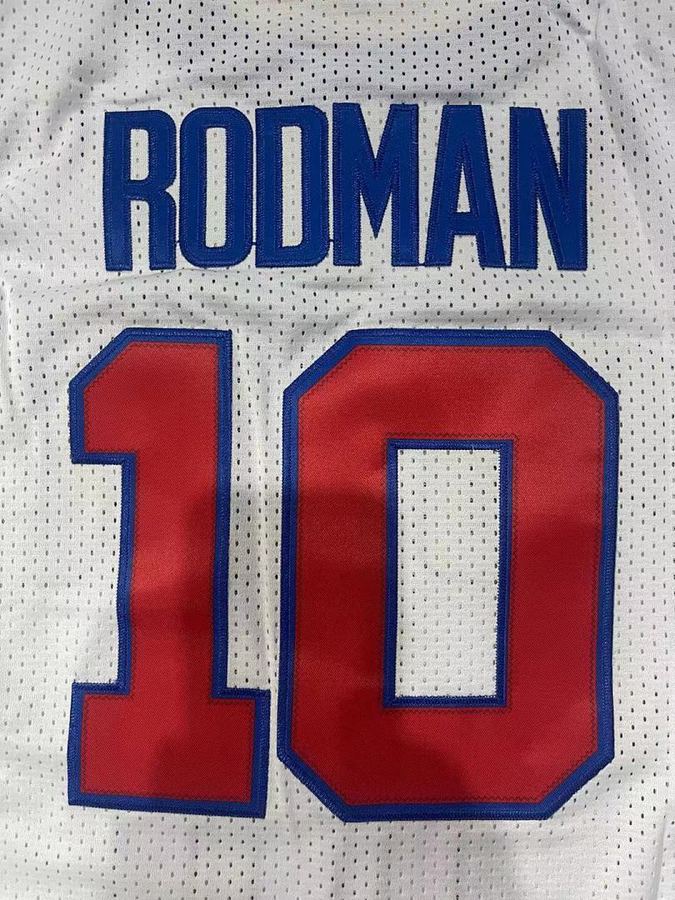Pistons #10 White Retro Jersey