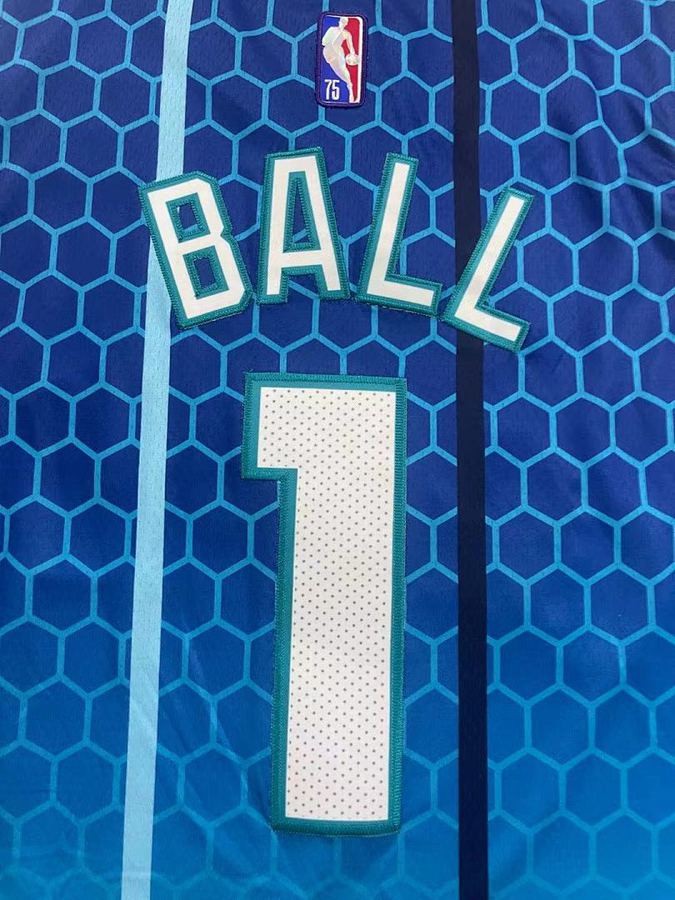 Hornets #1 Michael Jordan Blue 75th Anniversary Jersey