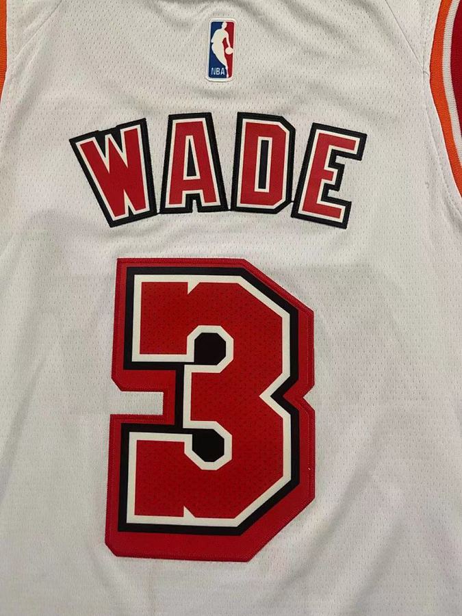 Heat #3 White Nike Jersey