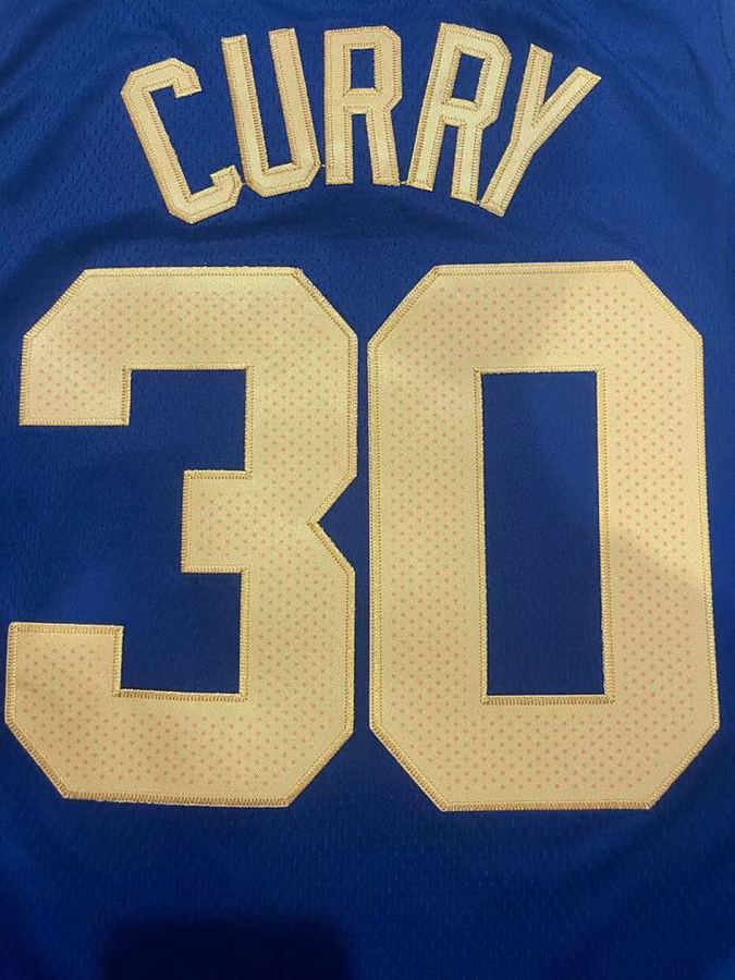 Warriors #30 Michael Jordan Navy Blue Jersey