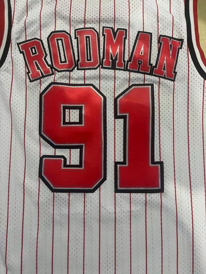 Bulls #91 White Retro Jersey