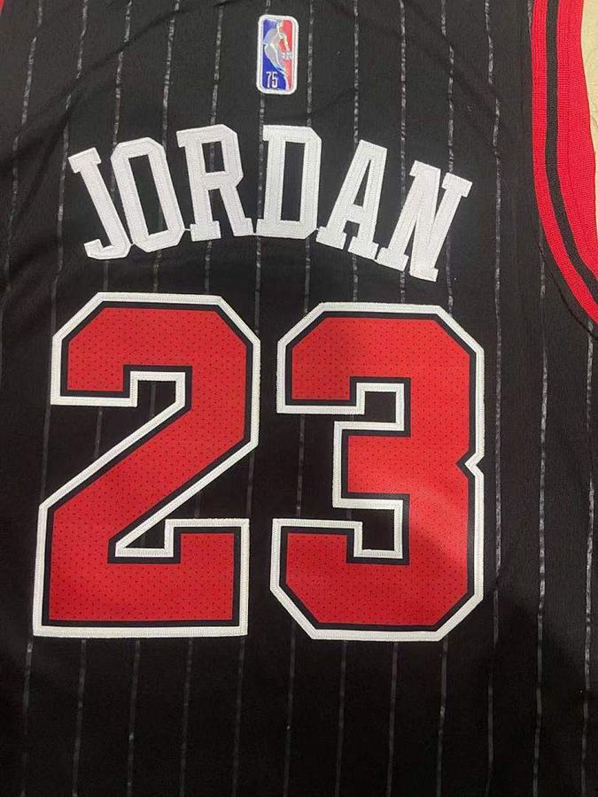 Bulls #23 Michael Jordan Black Jersey