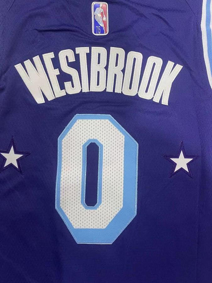 Lakers #0 Russell Westbrook Purple Diamond Nike Jersey