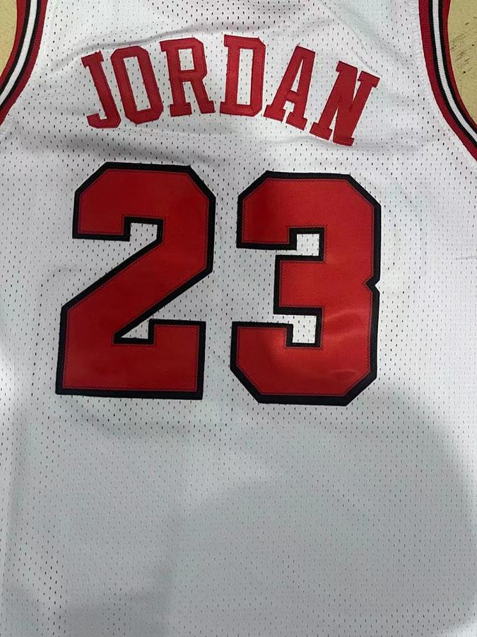 Bulls #23 White Nike Retro Jersey