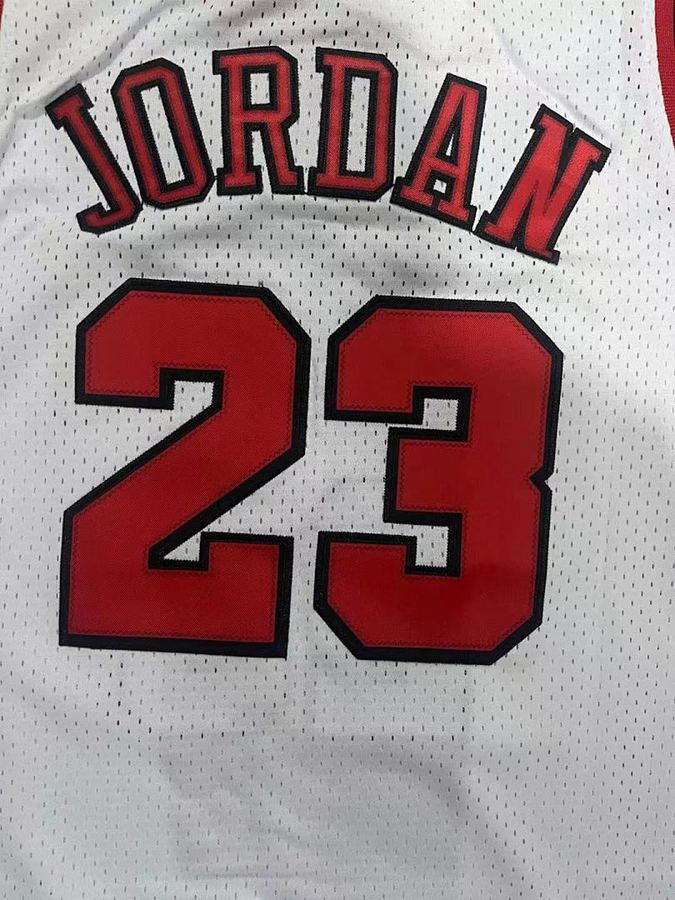 Bulls #23 White Retro Kids Jersey