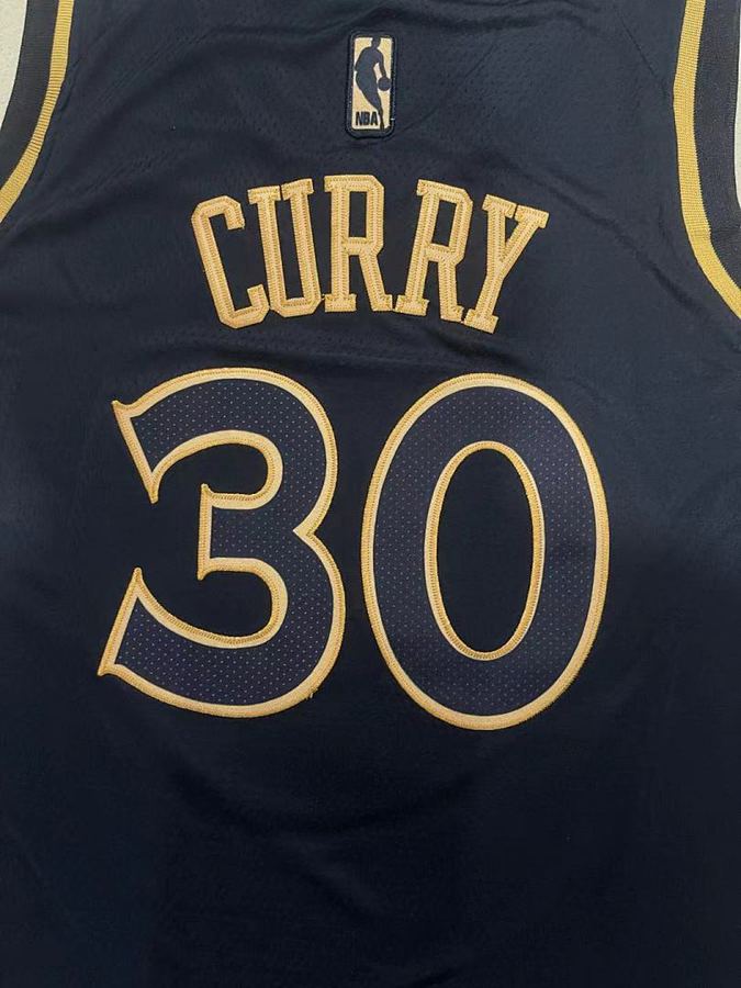 Warriors #30 Black Gold Nike Kids Jersey