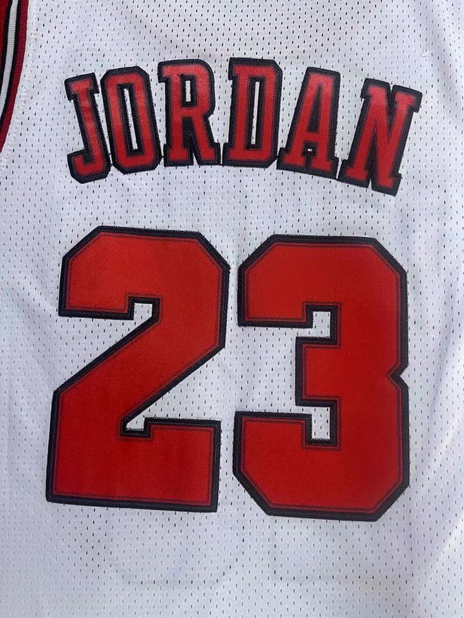 Bulls #23 White Retro Jersey