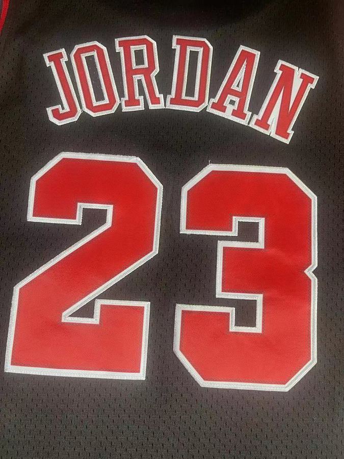 Bulls #23 Black Nike Retro Jersey