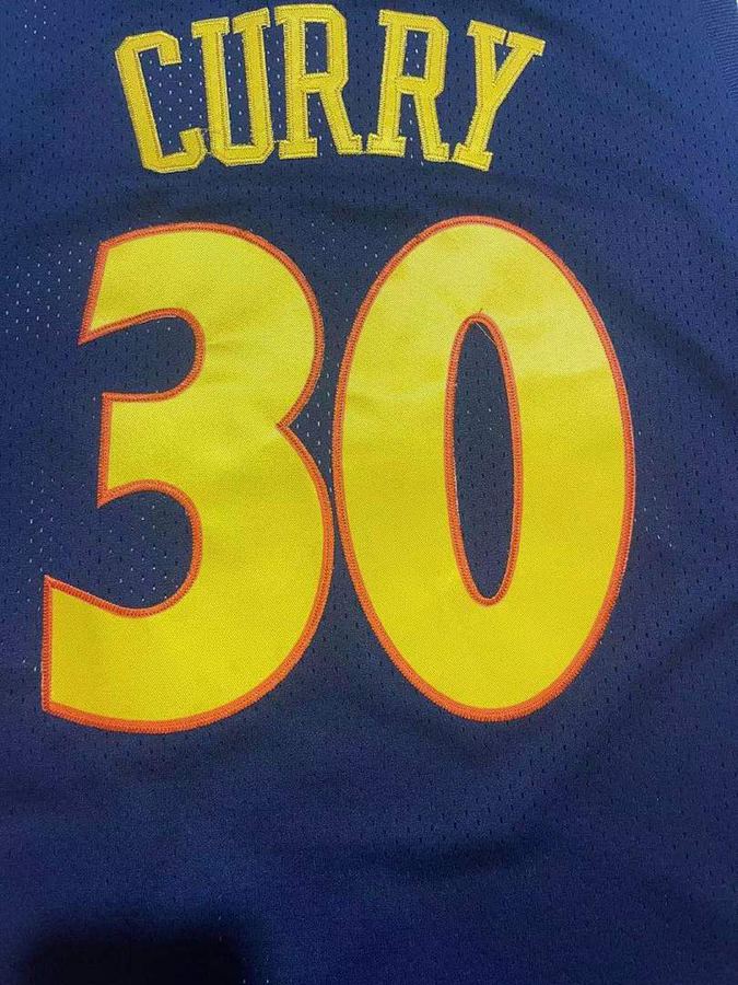 Warriors Stephen Curry Navy Blue Retro Jersey