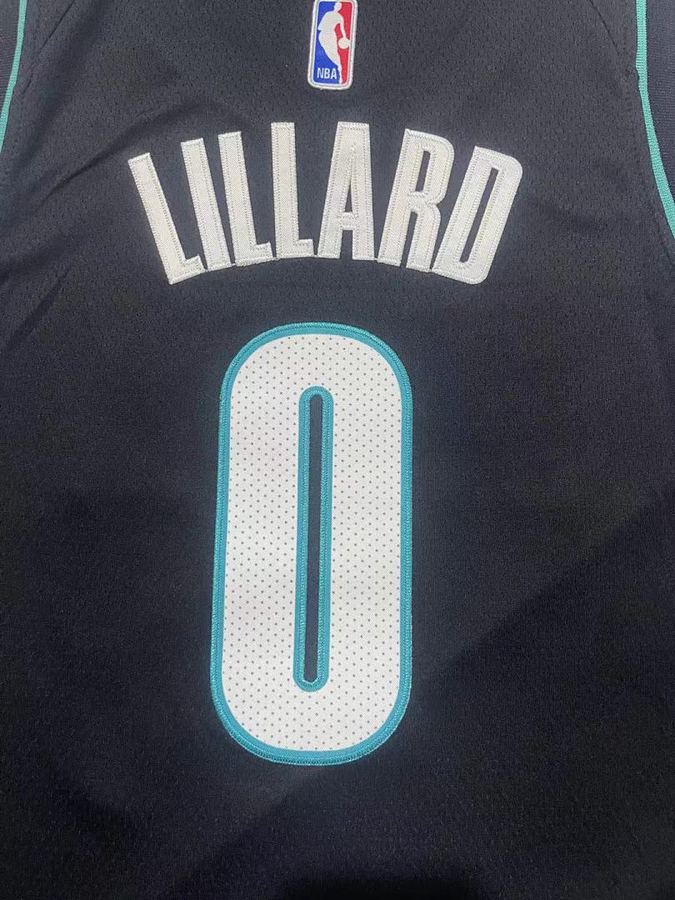 Trail Blazers #0 Damian Lillard Black Nike Jersey