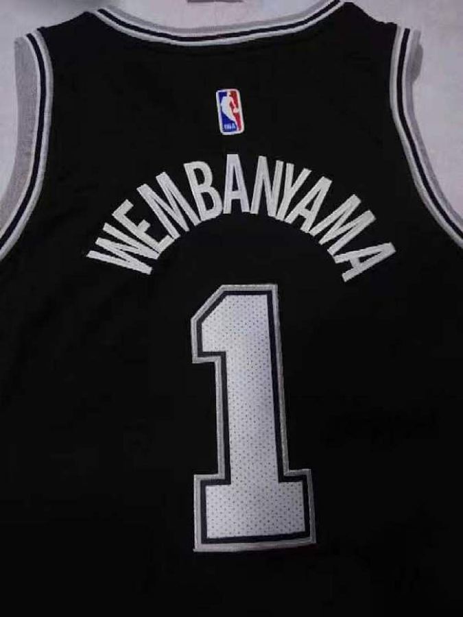 Spurs #1 Black Nike Jersey