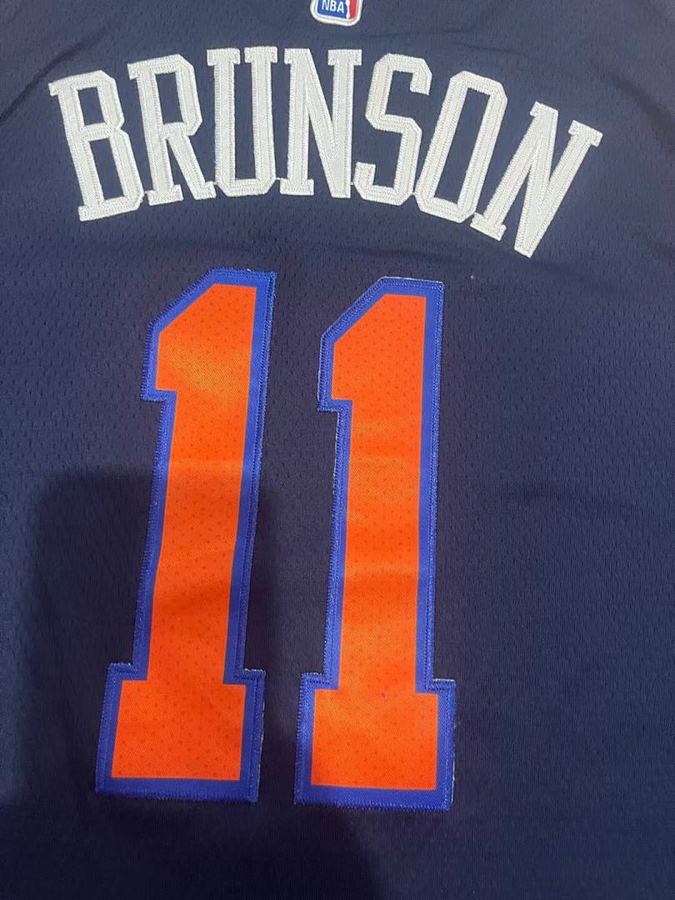 Knicks #11 Navy Blue City Edition Jersey