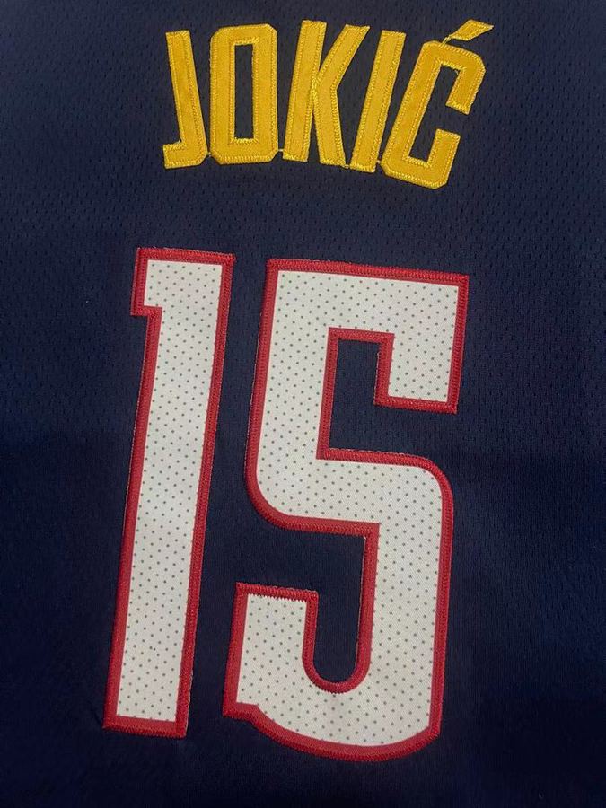 Nuggets #15 Nikola Jokic Navy Blue Jersey