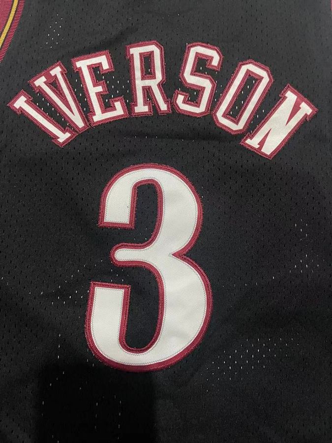76ers #3 Black Retro Kids Jersey