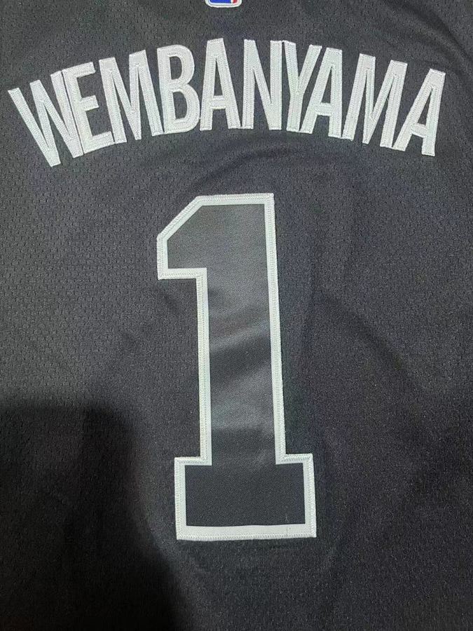 Spurs #1 Black Nike Jersey