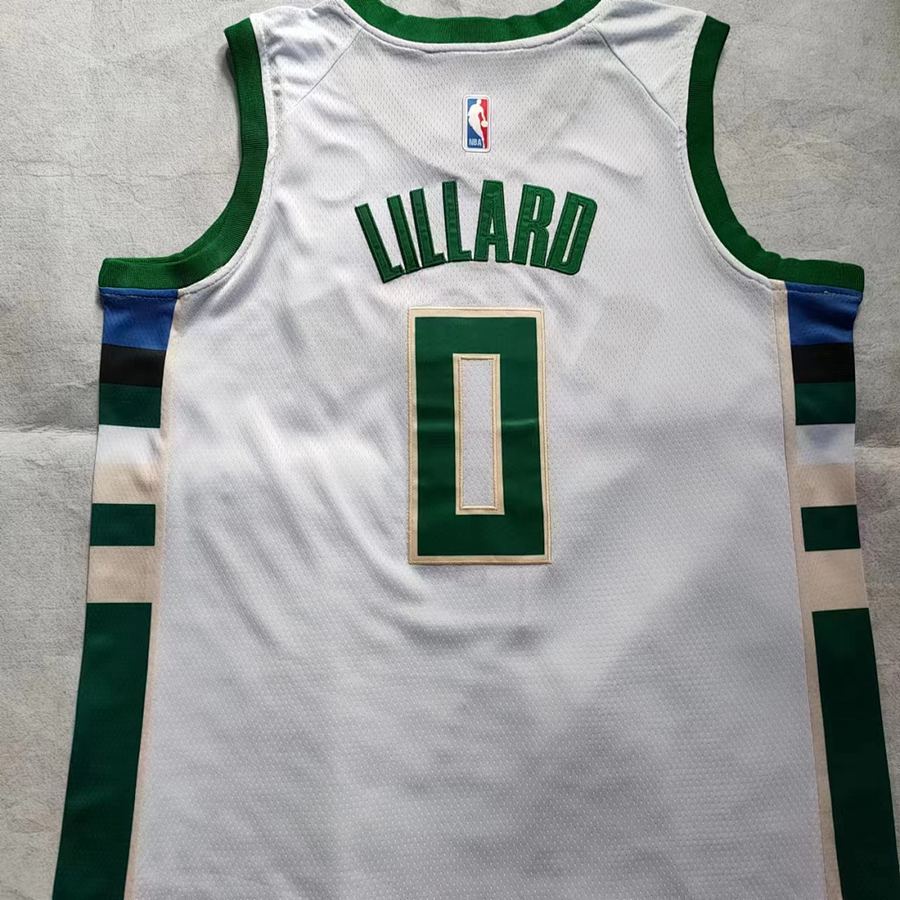 Bucks #0 White Nike Jersey