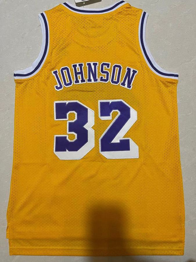 Lakers #32 Yellow Retro Kids Jersey