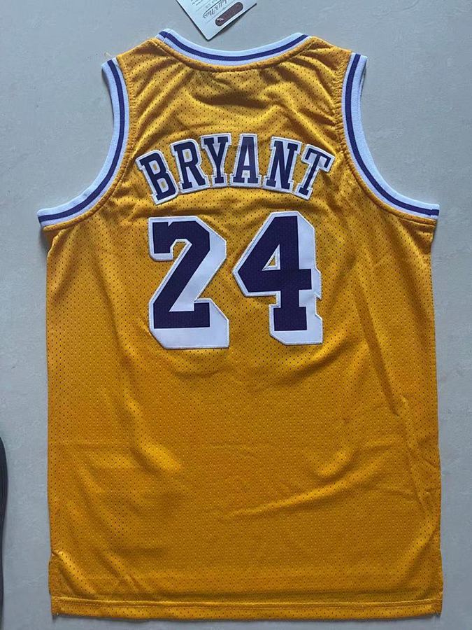 Lakers #24 Yellow Retro Kids Jersey