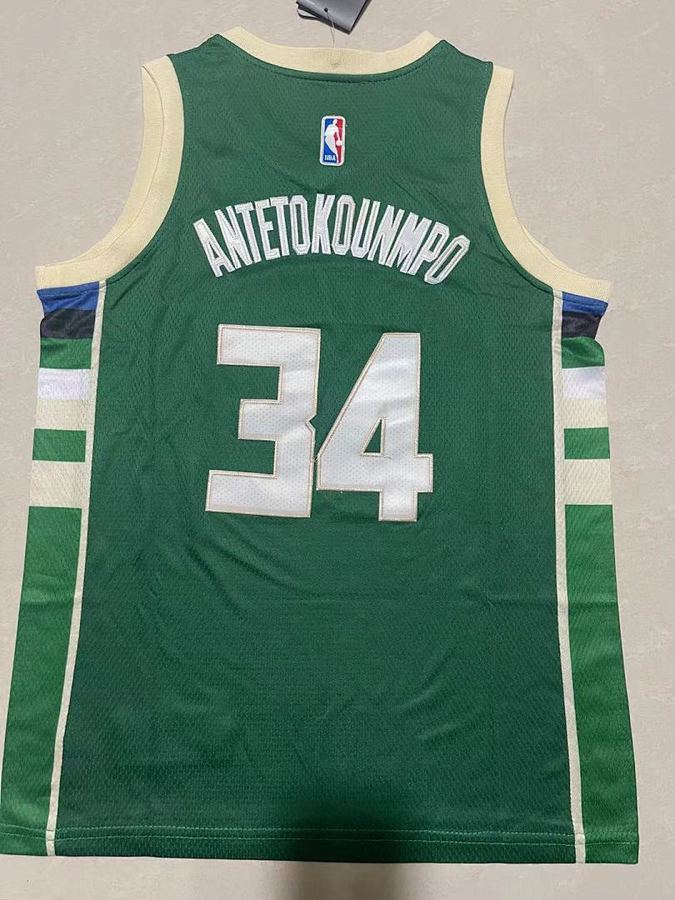 Bucks #34 Green Nike Kids Jersey