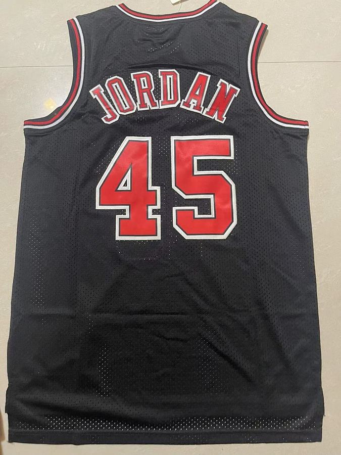 Bulls #45 Black Retro Jersey
