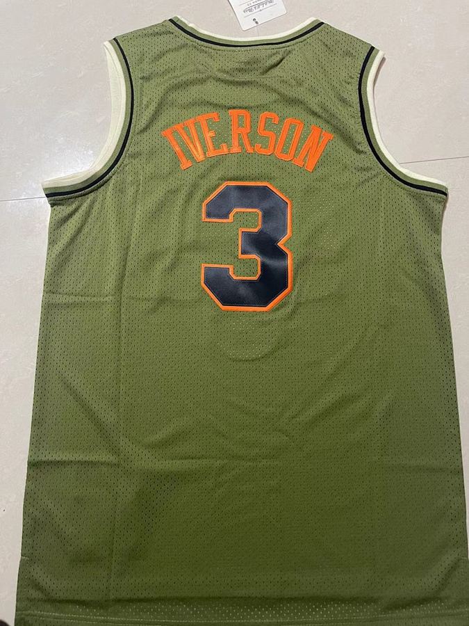 76ers #3 Allen Iverson Green Retro Jersey