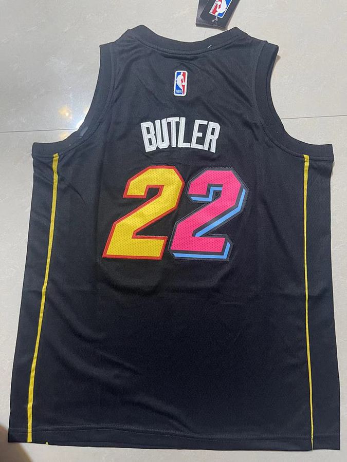 Heat #22 Black Nike Kids Jersey