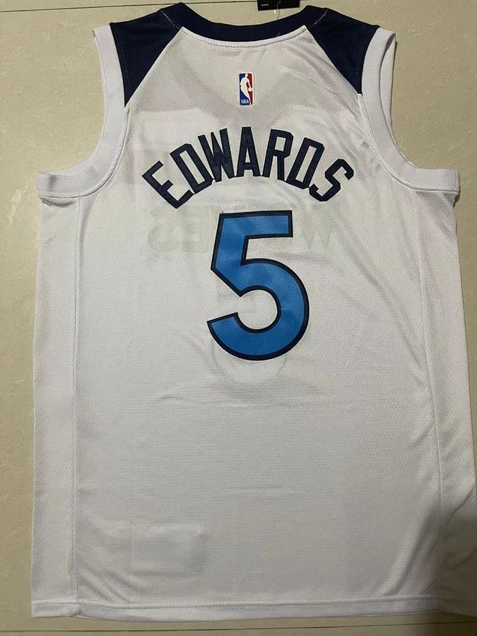 Timberwolves #5 White Nike Jersey