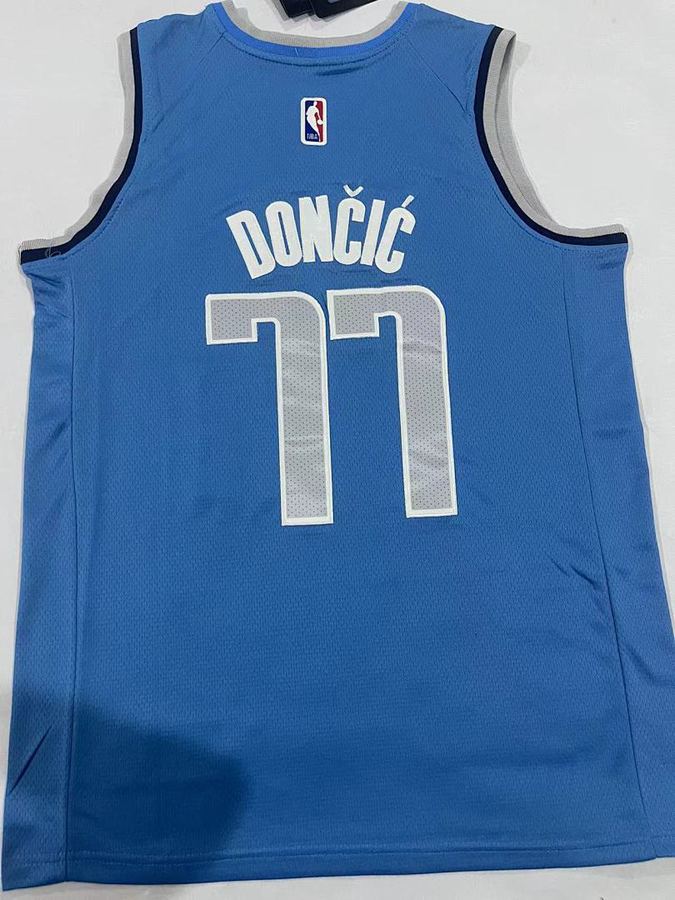 Mavericks #77 Luka Doncic Blue Nike Jersey