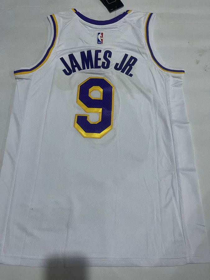Lakers #9 LeBron James White Nike Jersey