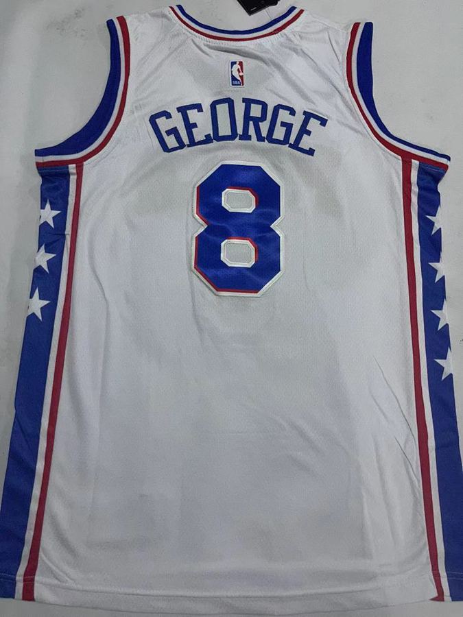 76ers #8 White Nike Jersey